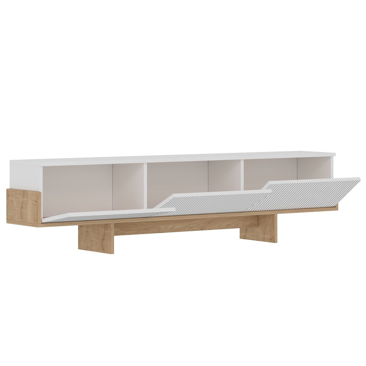 Comoda TV, Hege White, UnicUtil, Alb-Stejar Safir, Lățime: 180 cm, Înălțime: 44,6 cm, Adâncime: 30 cm - view 6