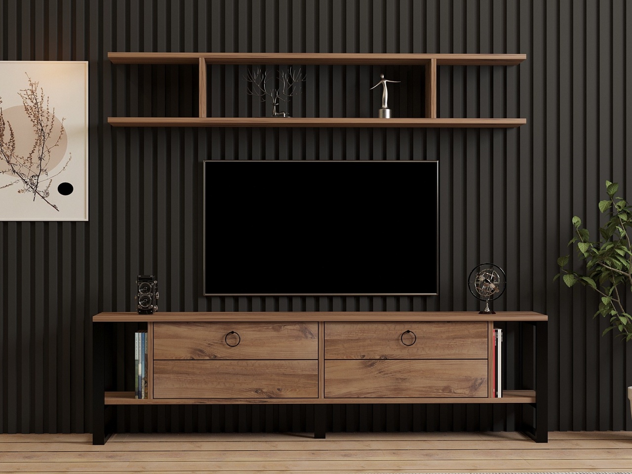 Comoda TV, Melis Design, UnicUtil, Pin Atlantic, Lățime: 160 cm, Înălțime: 45 cm, Adâncime: 30 cm, 835PUQ4529 - view 3