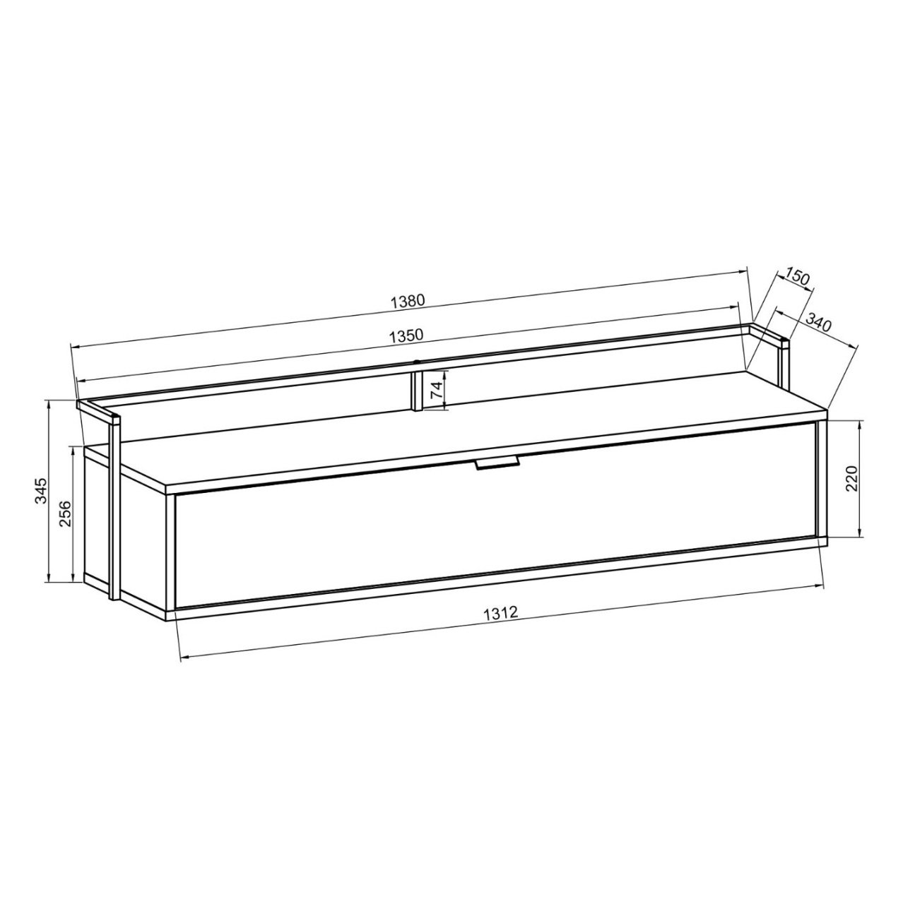 Comodă Tv Natural Elegance, 138 x 34 x 56 cm, Bardolino, UnicUtil - 1 | YEO