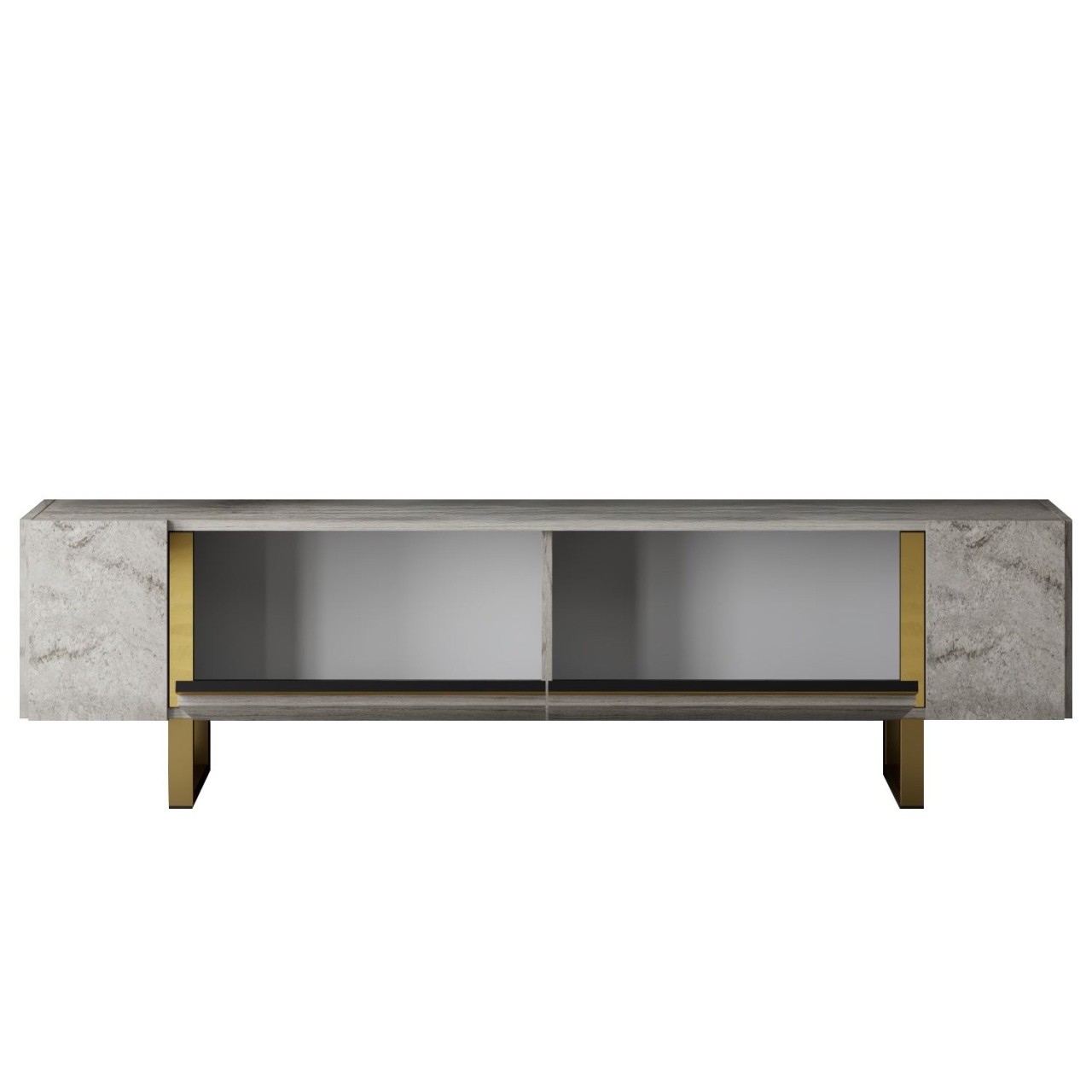 Comoda TV, Yildiz Travertine, UnicUtil, Travertin-Auriu,Lățime: 180 cm, Înălțime: 50 cm, Adâncime: 30 cm - imagine 7