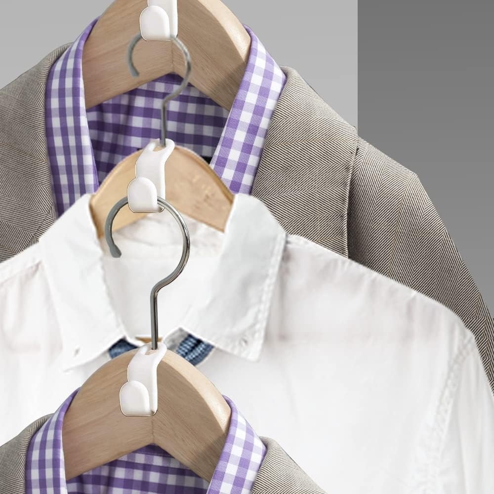 Conector tip carlig pentru umerase, Plastic, Alb, 1 bucata - imagine 3