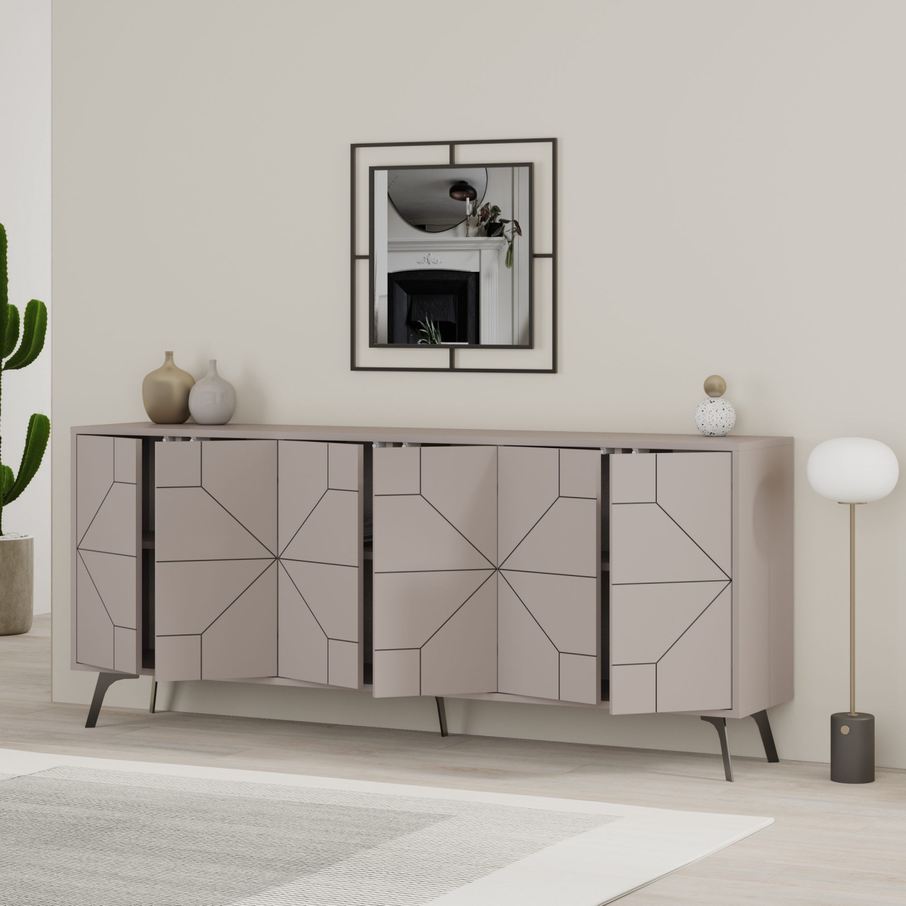Consolă, Dune 183, UnicUtil, Mocha deschisă, Lățime: 184 cm, Înălțime: 77,4 cm, Adâncime: 35 cm - view 3