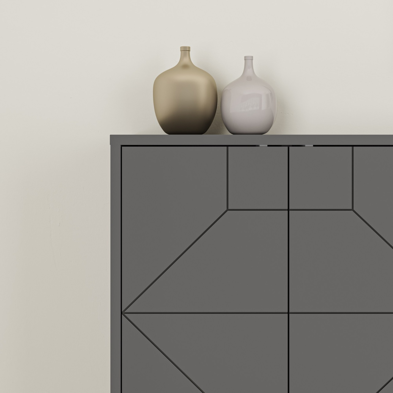 Consolă, Dune Anthracite, UnicUtil, Antracit, Lățime: 183,8 cm, Înălțime: 77,4 cm Adâncime: 35 cm - view 4