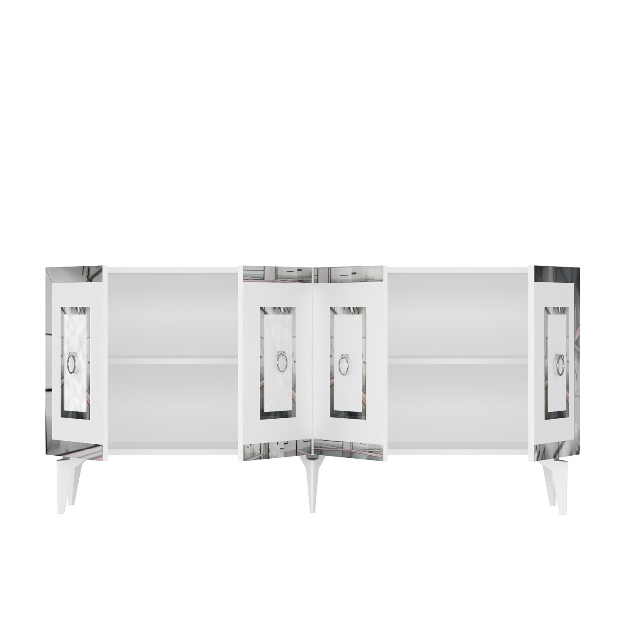 Consolă, Karya White, UnicUtil, Alb-Argintiu, Lățime: 150 cm, Înălțime: 40 cm, Adâncime: 79 cm, 475OLV2746 - view 9