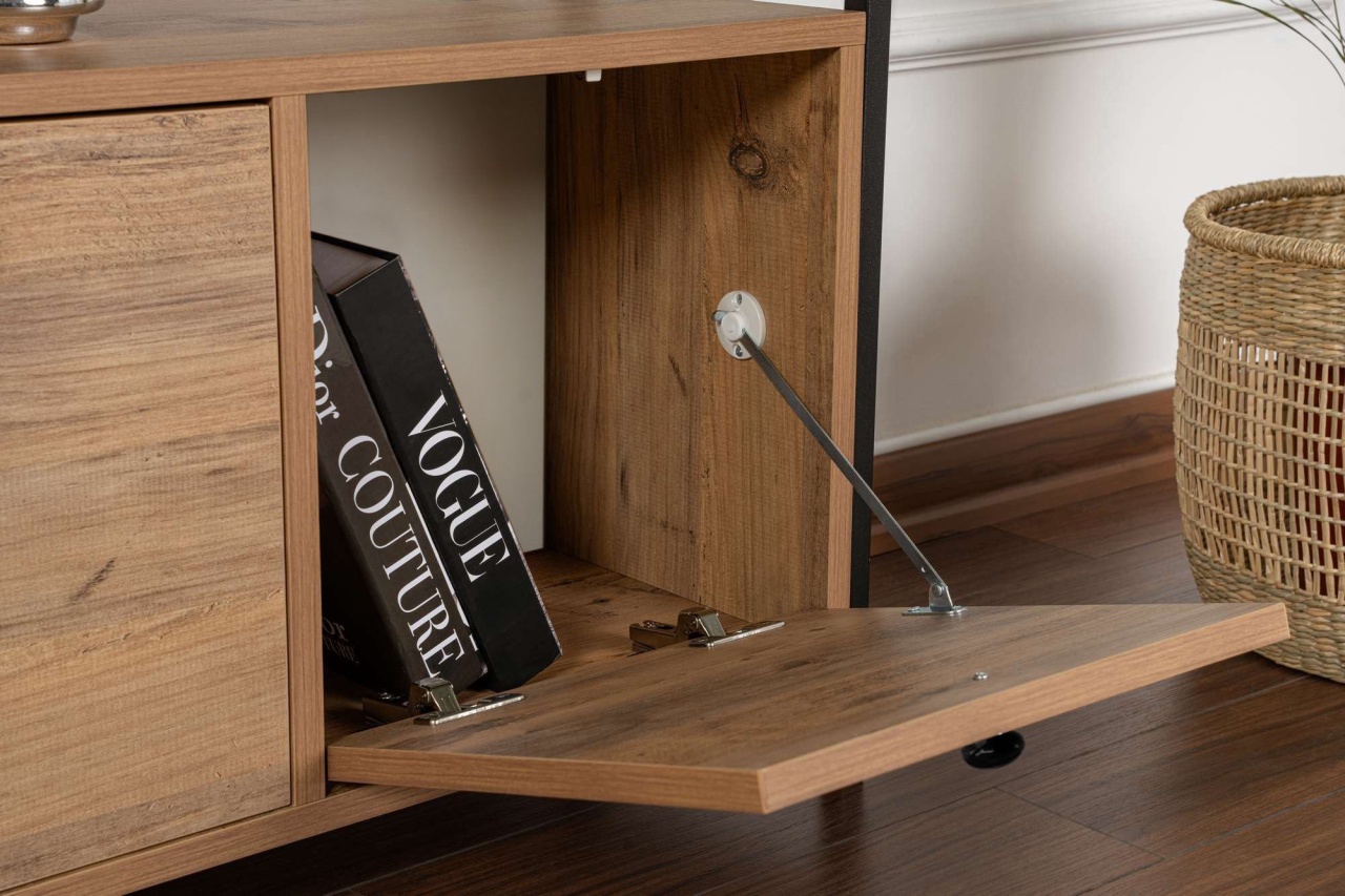 Consolă, Solace Atlantic, UnicUtil, Pin Atlantic-Negru, Lățime: Lățime: 120 cm, Înălțime: 77 cm, Adâncime: 29,5 cm - view 4