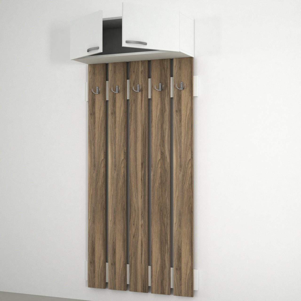 Cuier, BrownWall Order, UnicUtil, 90 x 31.4 x 209.5 cm, Alb-Maro - imagine 5