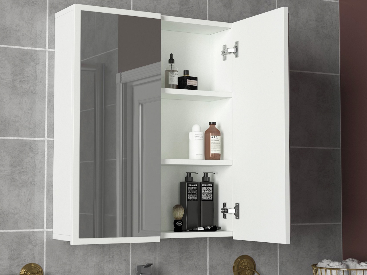 Dulap Organizator Baie Serene Space, UnicUtil, 60 x 17 x 76, Alb, UUORG08