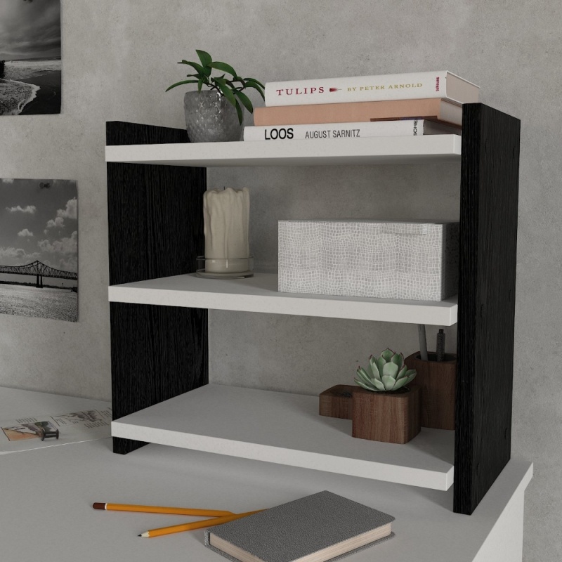 Etajera Organizator, Alb-Negru, Bucatarie sau Baie, Suport Pahare, Mirodenii, Produse Machiaj - imagine 4