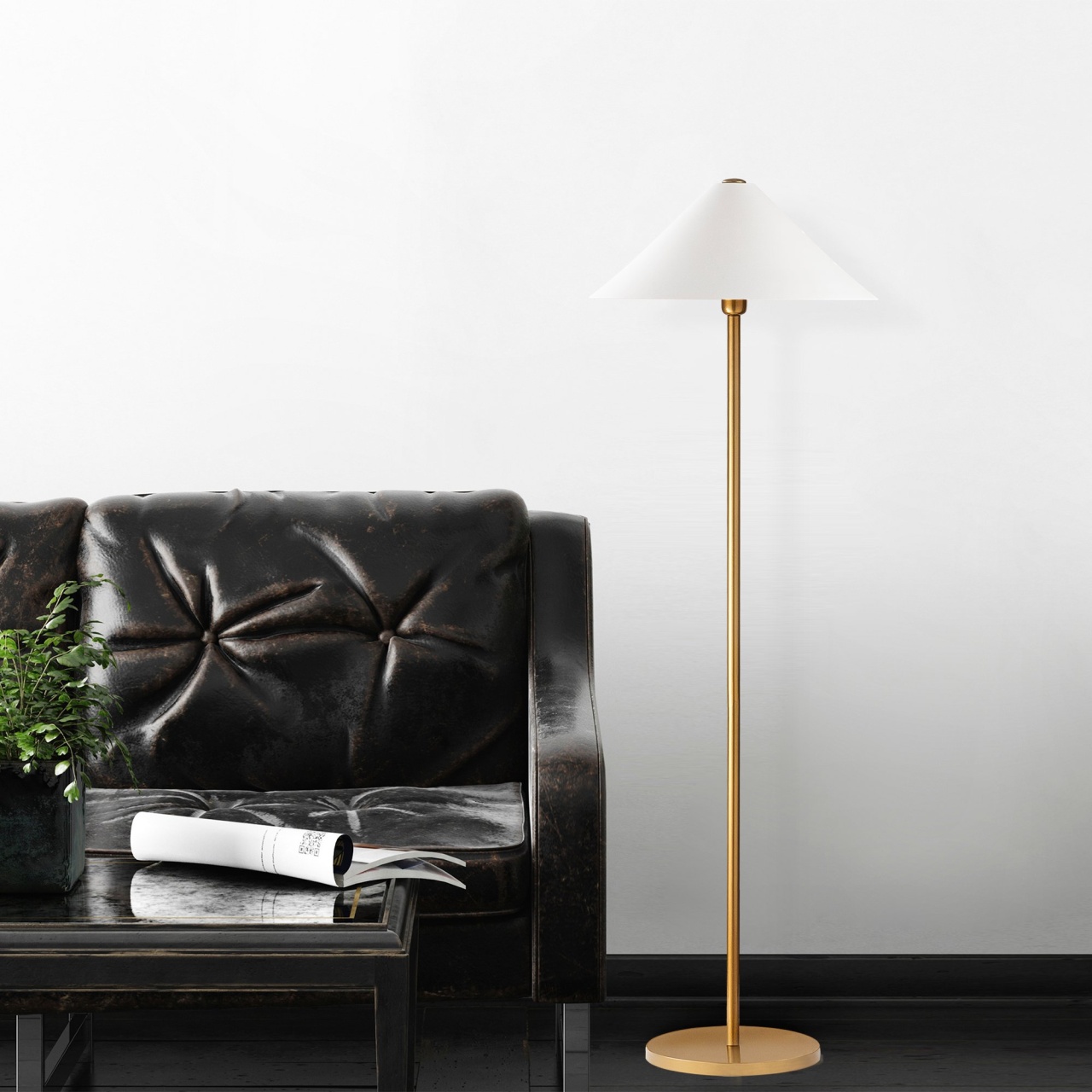 Lampadar, Leaf shell, UnicUtil, Culoarea Auriu - 1 | YEO