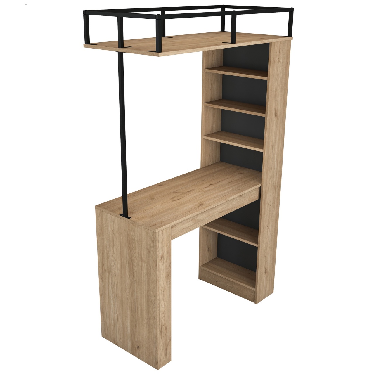 Masă de sufragerie, Ja117 3173, UnicUtil, Nuc-Negru, Lățime: 120 cm, Înălțime: 198,8 cm, Adâncime: 55,6 cm - imagine 6