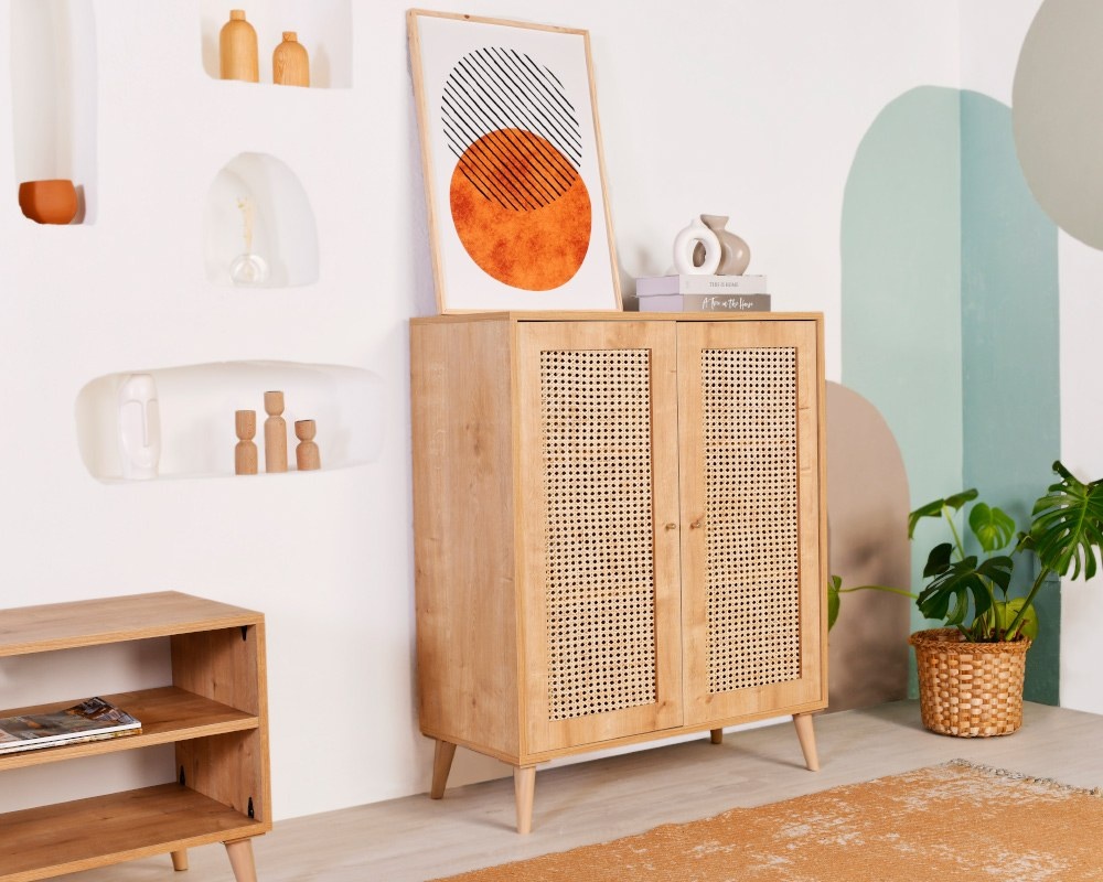 Masa decor, Hazeran Sideboard, UnicUtil, Stejar, Lățime: 40 cm, Lungime: 90 cm, Înălțime: 110 cm - view 7
