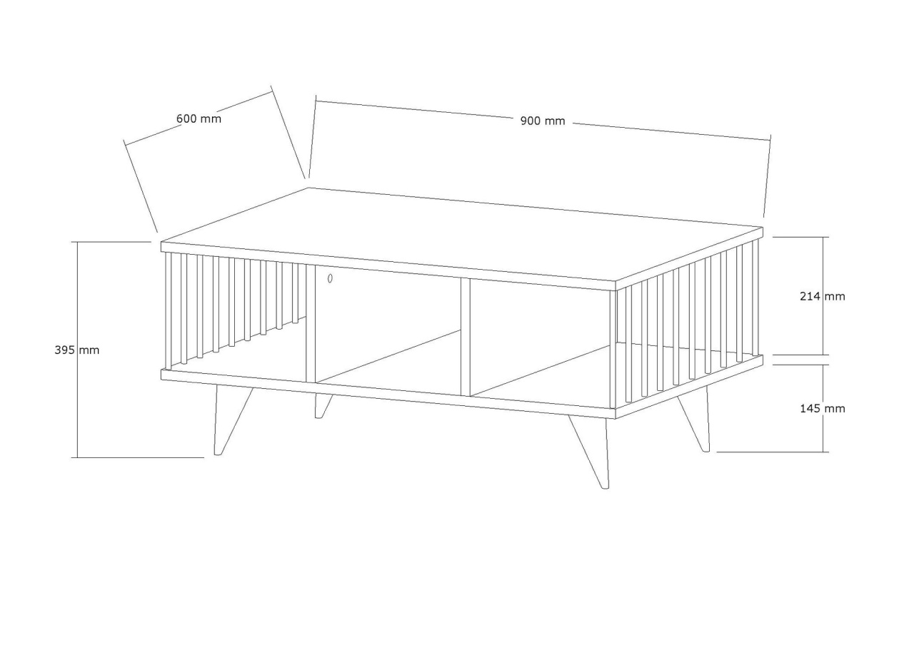 Măsuţă de cafea, Bert Walnut, UnicUtil, Nuc, Lățime: 90 cm, Înălțime: 40 cm, Adâncime: 60 cm - view 6