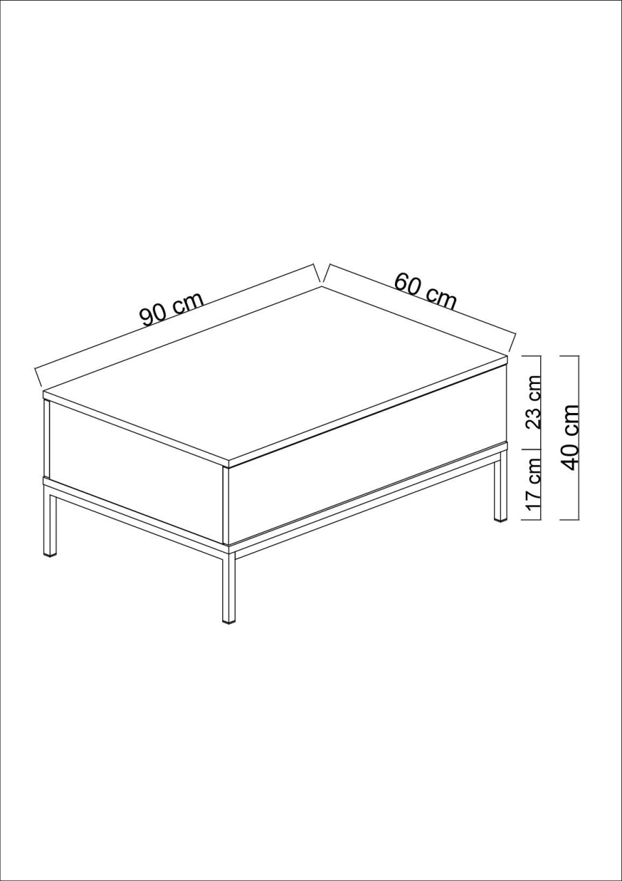 Măsuţă de cafea, Lord White, UnicUtil, Alb-Argintiu, Lățime: 90 cm, Înălțime: 40 cm, 618BLY1206 - view 2