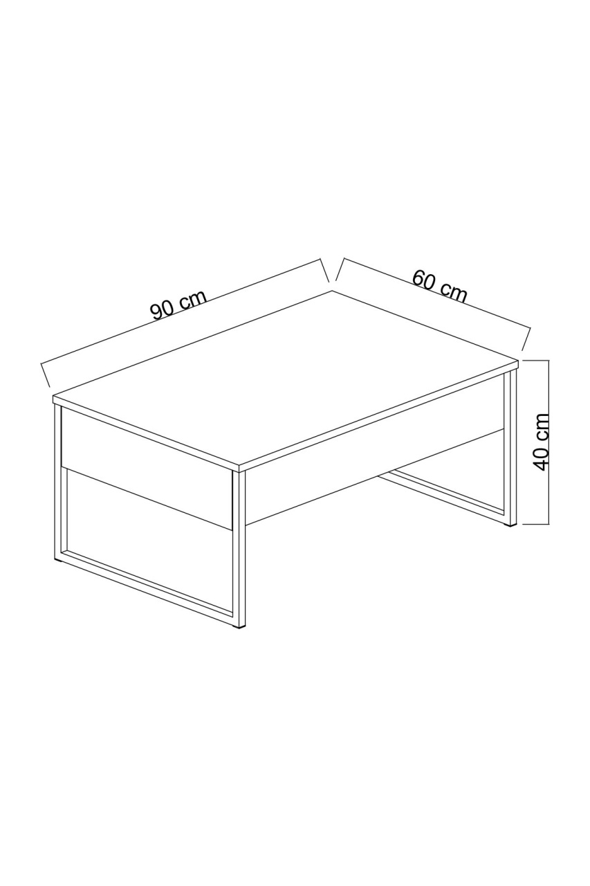 Măsuţă de cafea, Luxe Anthracite, UnicUtil, Antracit-Argint, Lățime: 90 cm, Adâncime: 60 cm, Înălțime: 40 cm, 618BLY1350 - view 2