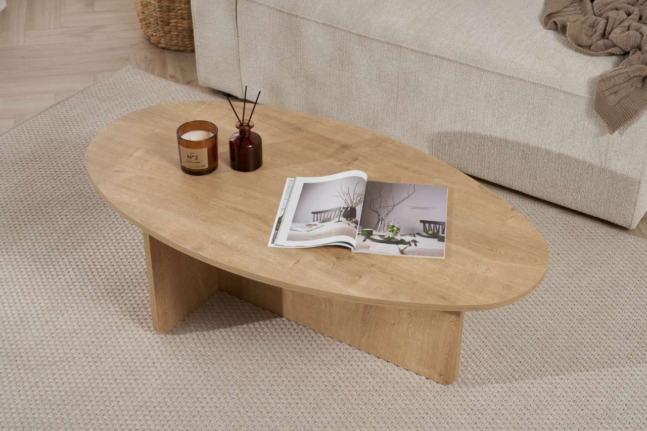 Măsuţă de cafea, Orba Oak, UnicUtil, Stejar, Lățime: 120 cm, Înălțime: 40 cm, Adâncime: 65 cm - view 3