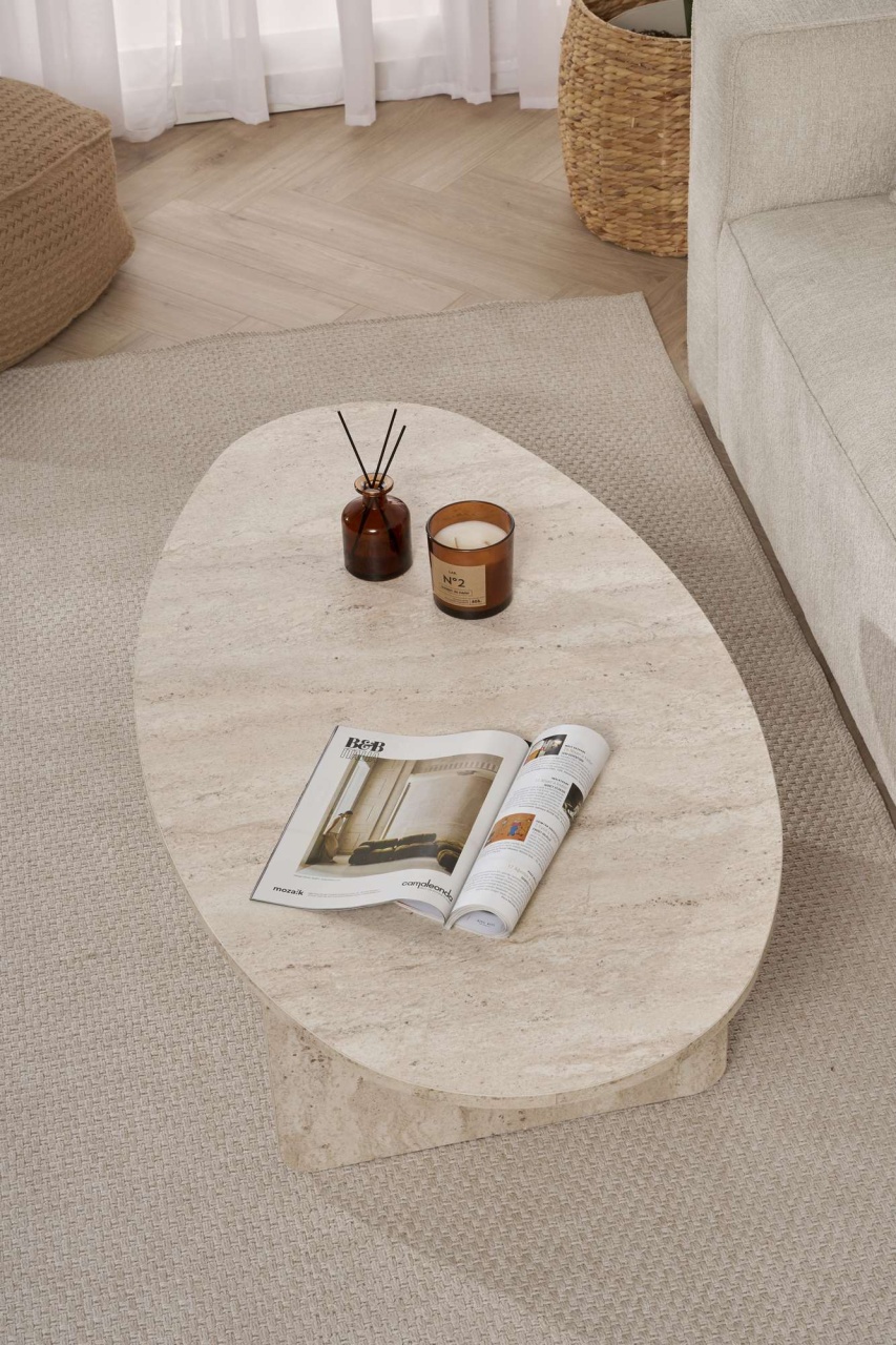 Măsuţă de cafea, Orba Travertine, UnicUtil, Travertin, Lățime: 120 cm, Înălțime: 40 cm, Adâncime: 65 cm - view 5