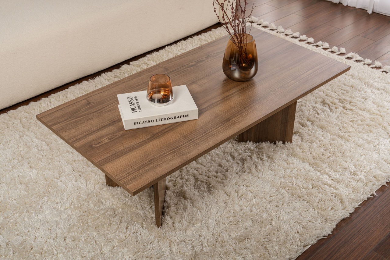 Măsuţă de cafea, Sabin Walnut, UnicUtil, Nuc, Lățime: 119 cm, Înălțime: 40 cm, Adâncime: 60 cm - view 7