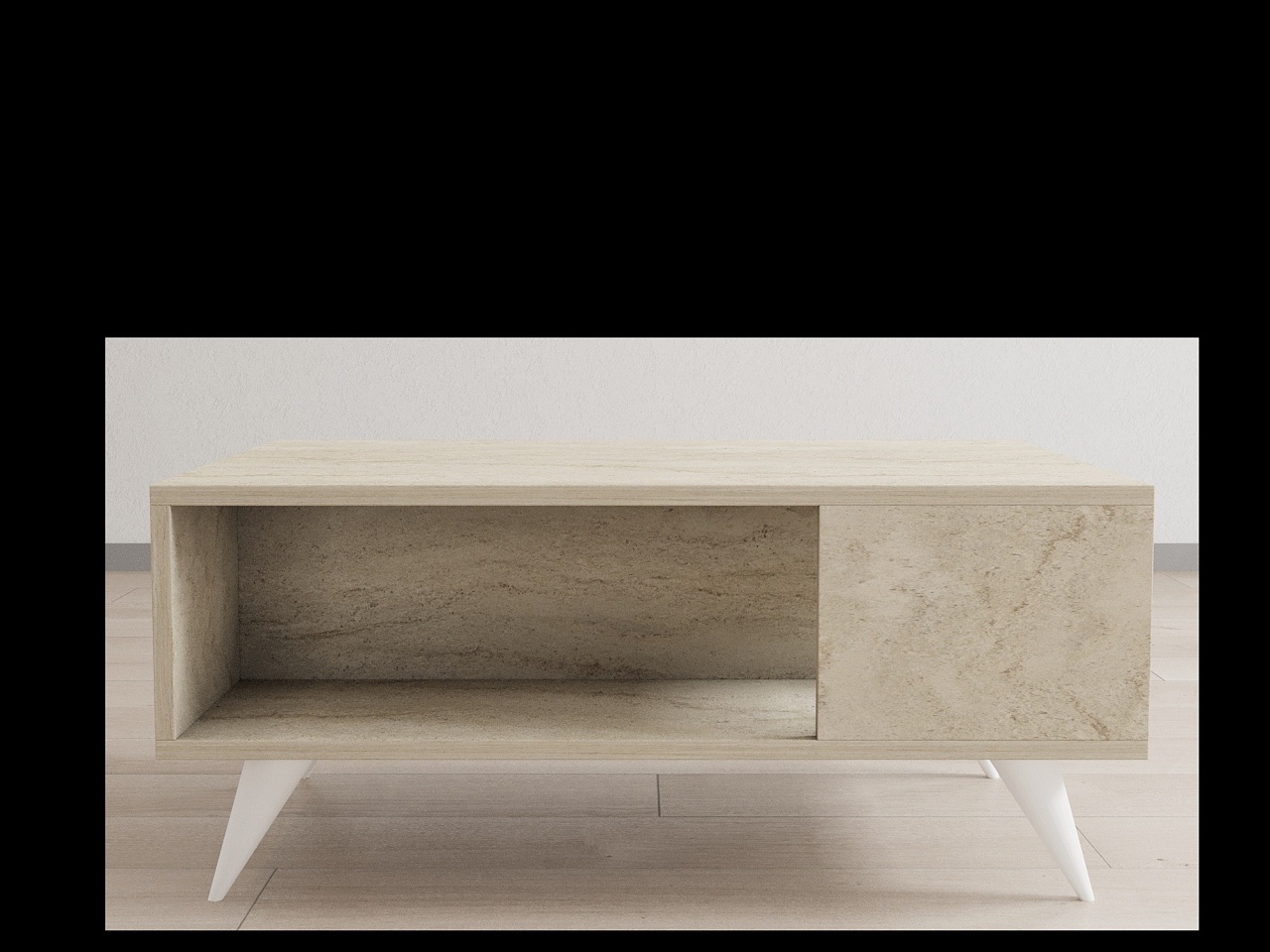 Măsuţă de cafea, Yuka Travertine, UnicUtil, Travertin, Lățime: 90 cm, Înălțime: 39,5 cm, Adâncime: 60 cm, 835PUQ6354 - view 2