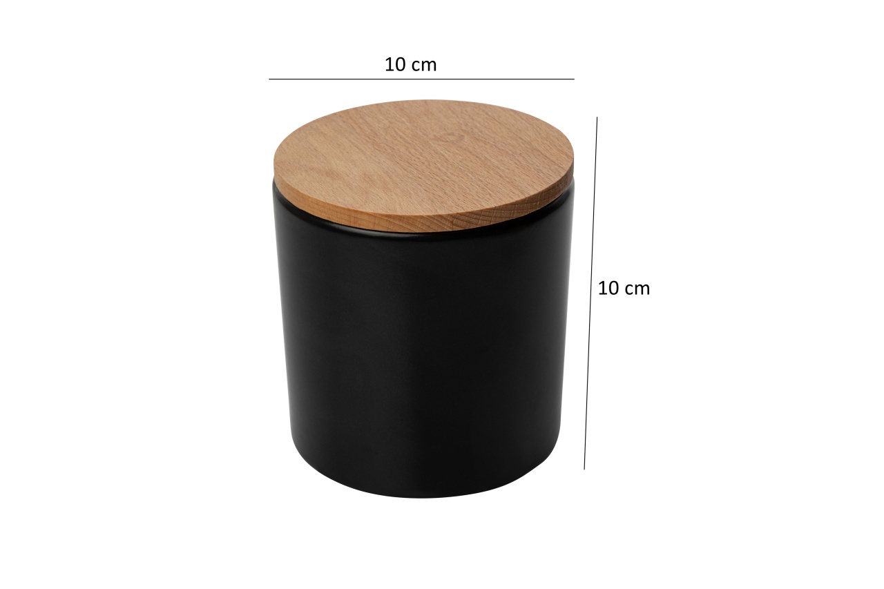 Set 3 recipiente alimentare din ceramica , UnicUtil, Compact Sturdy, Negru Mat - 3 | YEO