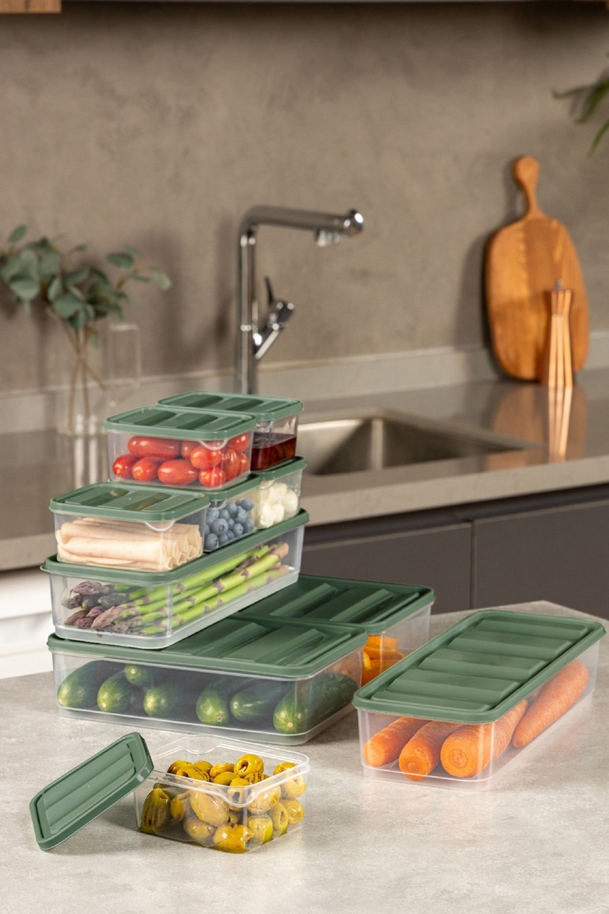 Set Recipiente Alimentare (10 Bucati), Peak shade, UnicUtil, Culoarea Verde - 2 | YEO