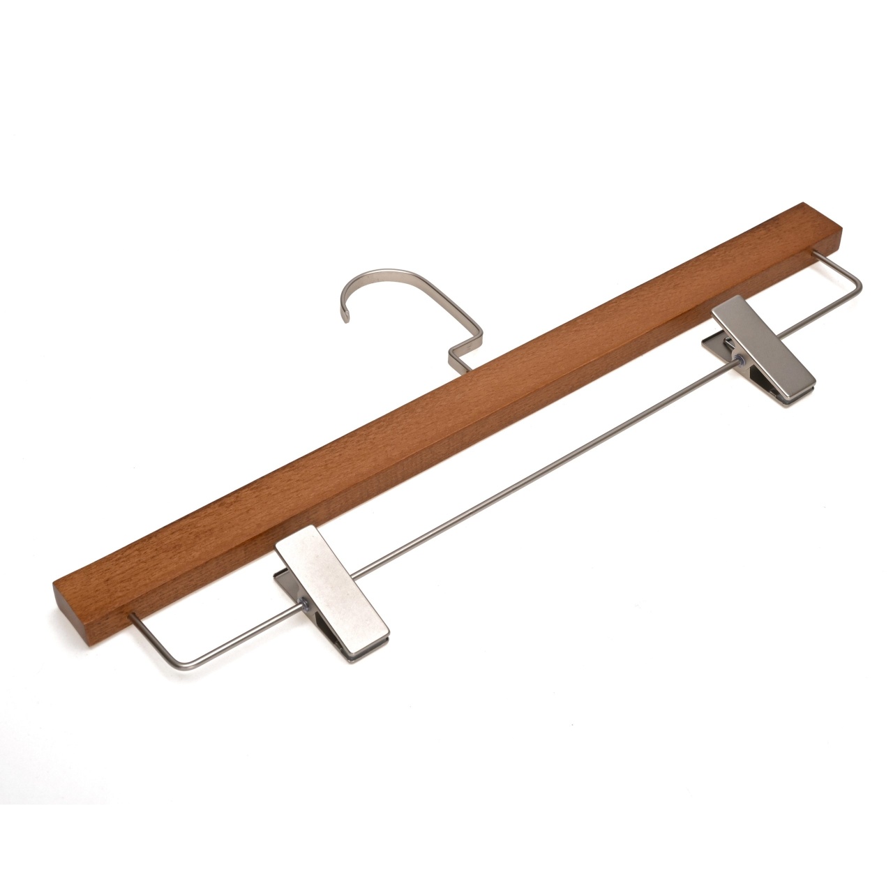 Umeraș de lux din lemn cu clipsuri metalice, Maro, 1 bucata - imagine 4