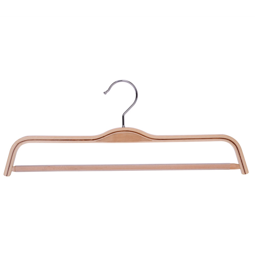Umeraș din lemn cu bara pentru pantaloni, Natur, 1 bucata - imagine 6