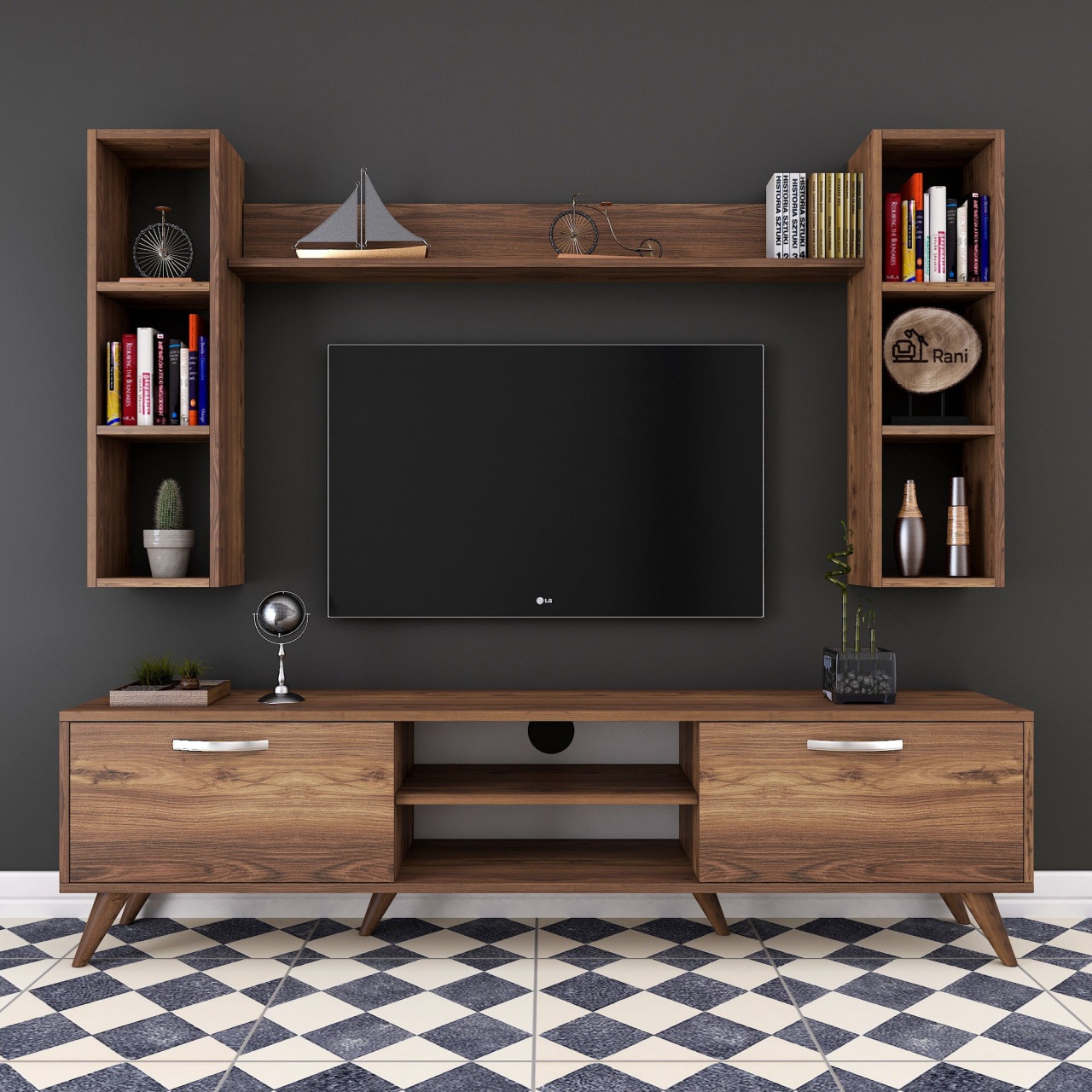Unitate TV, M5 240, UnicUtil, Nuc, Lățime: 180 cm, Înălțime: 48,6 cm, Adâncime: 35 cm - view 3