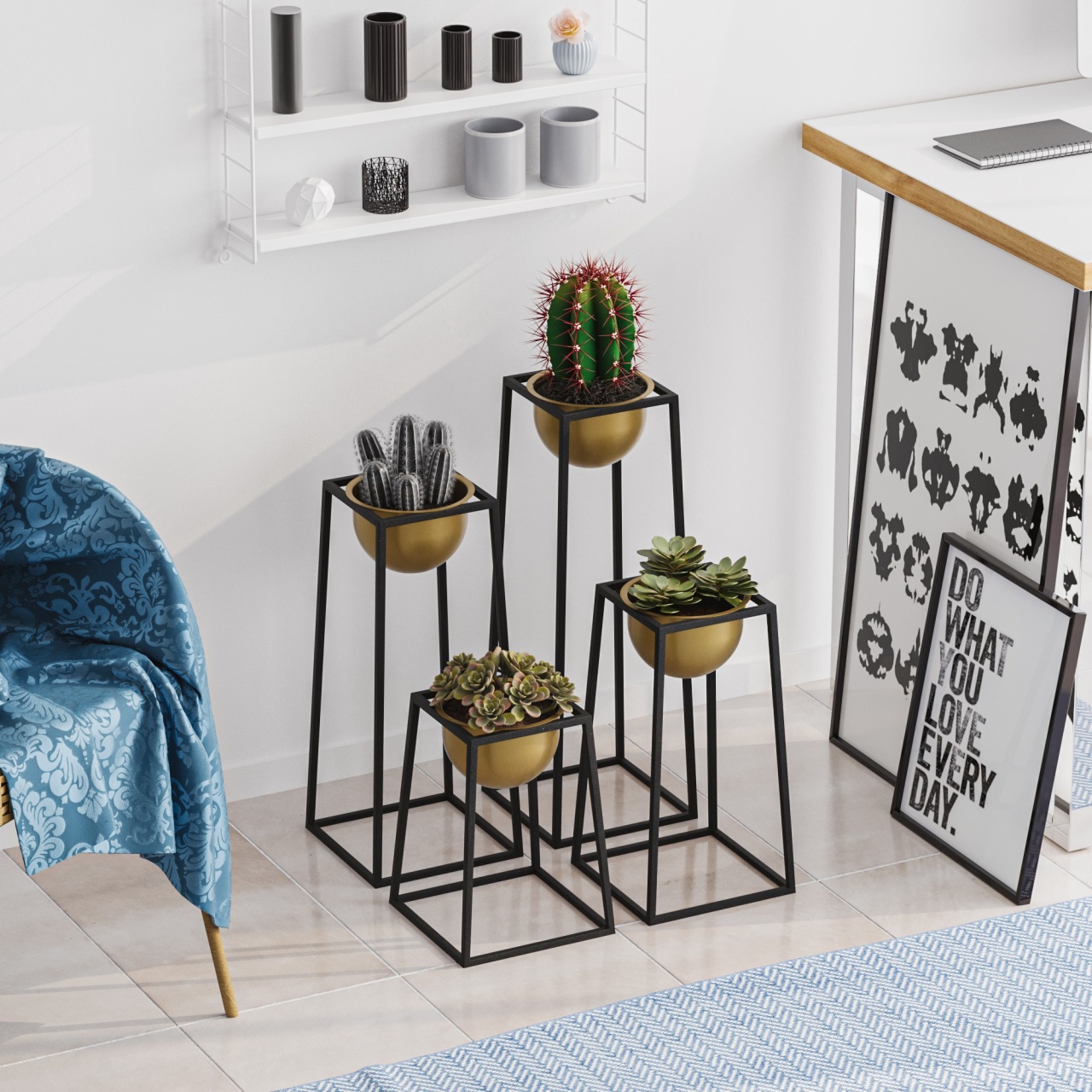 Vas Decorativ, Leaf echo, UnicUtil, Culoarea Negru Auriu - 1 | YEO