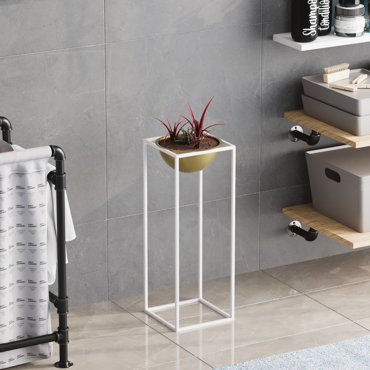 Vas Decorativ, Leaf shade, UnicUtil, Culoarea Alb Auriu - 1 | YEO