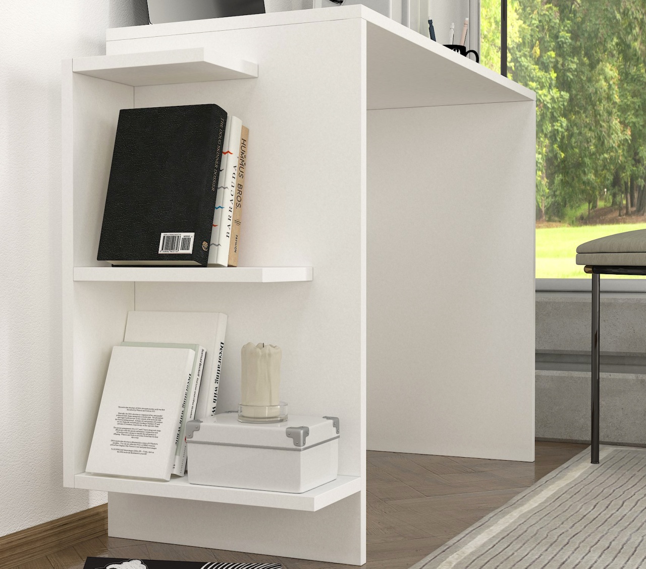 Birou, Pure WhiteSpace, UnicUtil, 104.5 x 40 x 73.8 cm, Alb - imagine 3