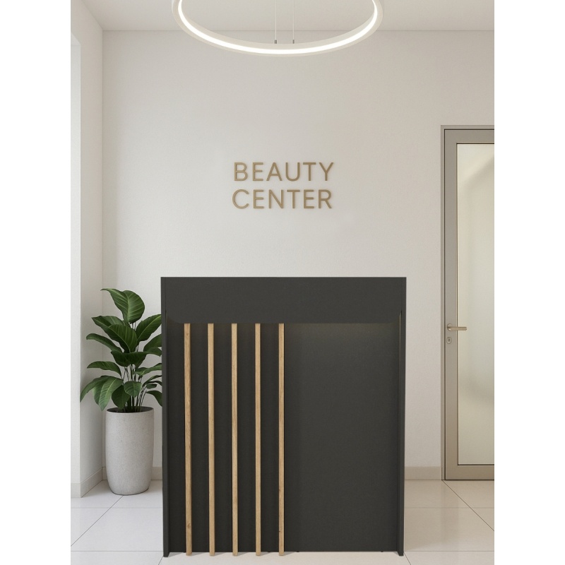 Birou recepție, Karibu LED Front Desk, UnicUtil, Gri-Bej - imagine 2