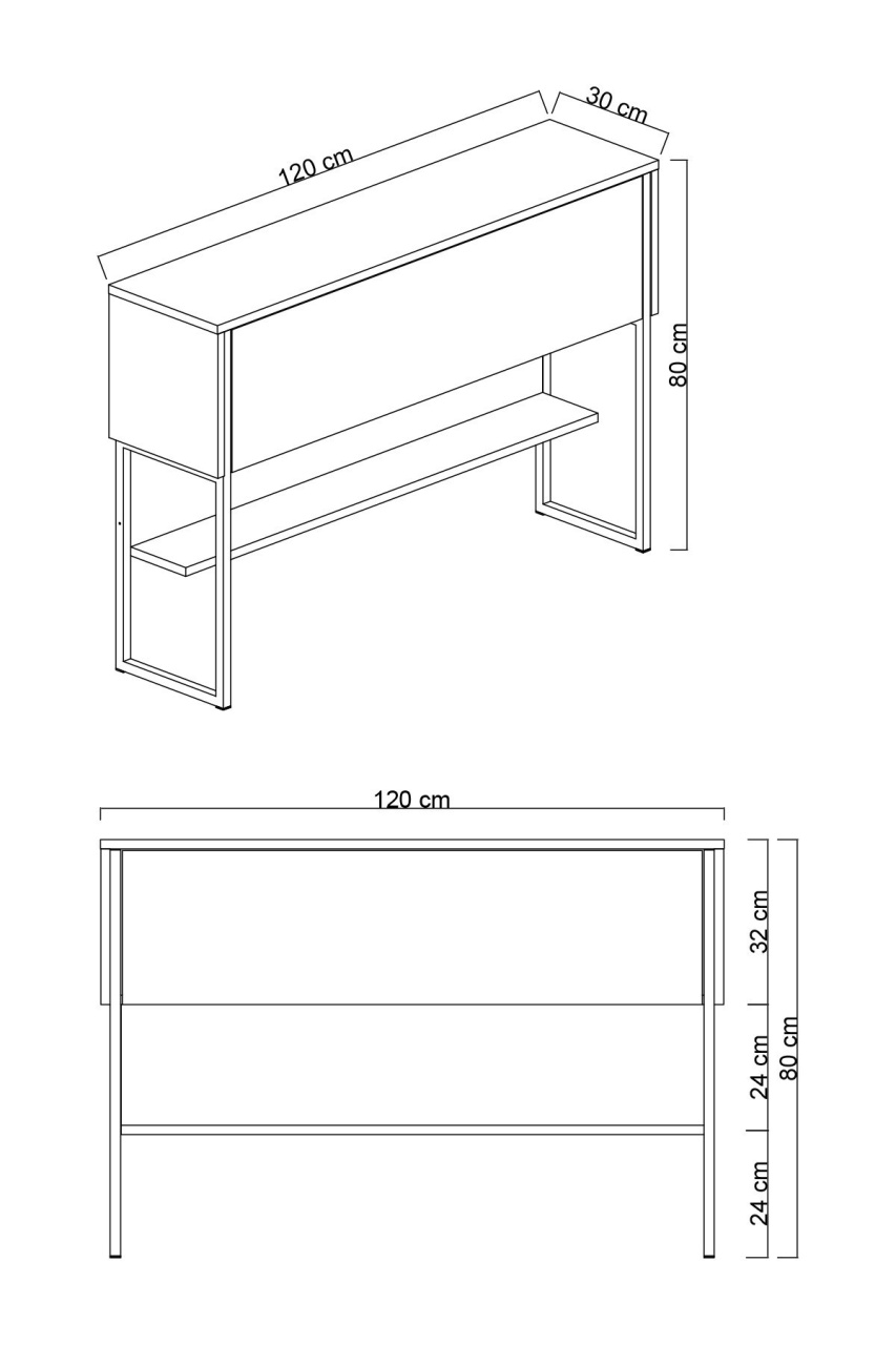Comodă, Luxe Black, UnicUtil, Negru-Nuc, Lățime: 120 cm, Înălțime: 80 cm, Adâncime: 30 cm - view 9