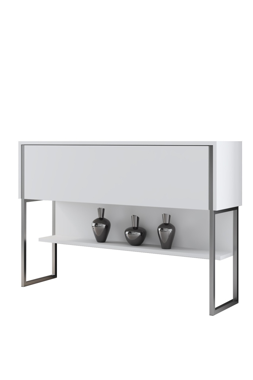 Comodă, Luxe Silver, UnicUtil, Argintiu-Alb, Lățime: 120 cm, Înălțime: 80 cm, Adâncime: 30 cm, 618BLY1405 - view 7