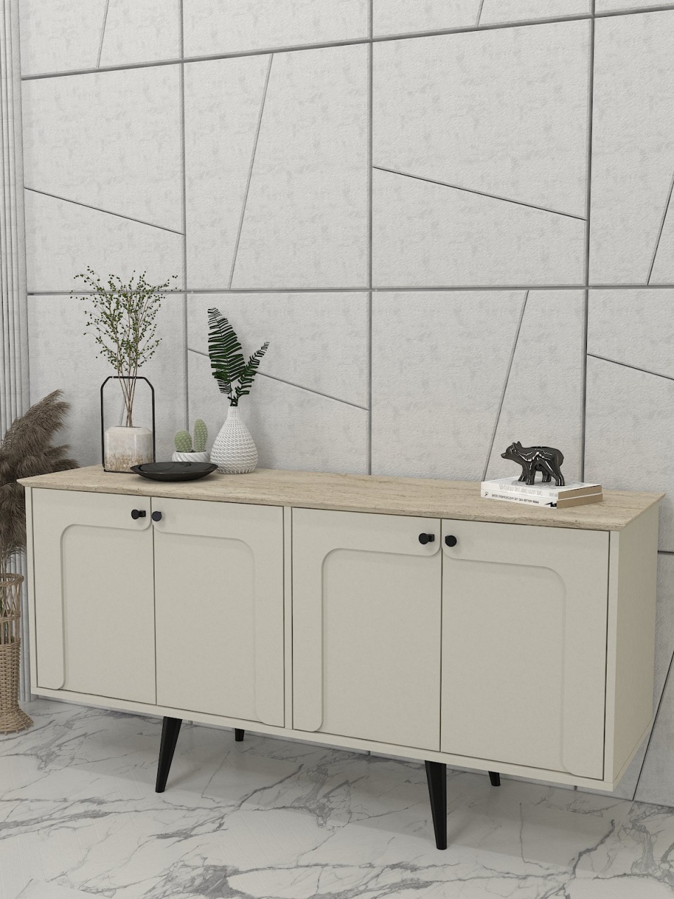 Comoda TV, Elegant Touch, UnicUtil, Crem, UUCOM16 - 1 | YEO