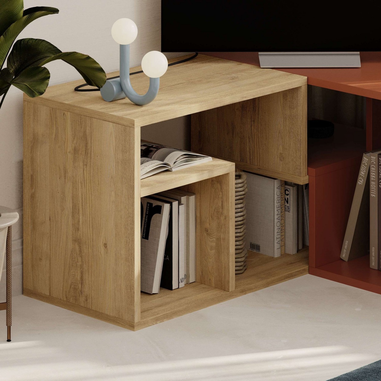 Comoda TV, Glis Sapphire, UnicUtil, Stejar Safir-Scorțișoară, Lățime: 145 cm, Înălțime: 44,8 cm, Adâncime: 35 cm - view 3