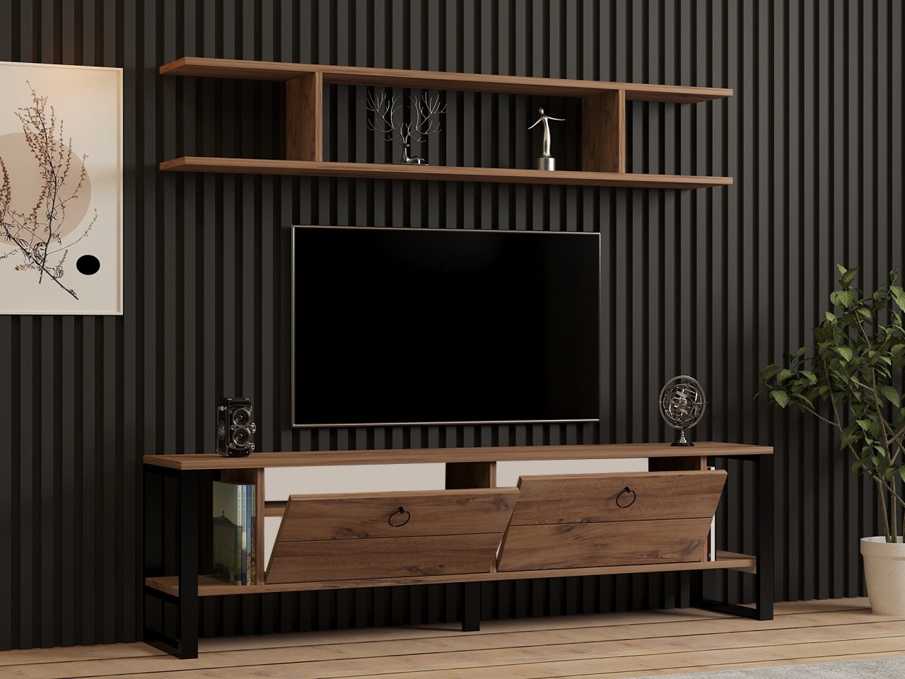 Comoda TV, Melis Design, UnicUtil, Pin Atlantic, Lățime: 160 cm, Înălțime: 45 cm, Adâncime: 30 cm, 835PUQ4529 - view 2