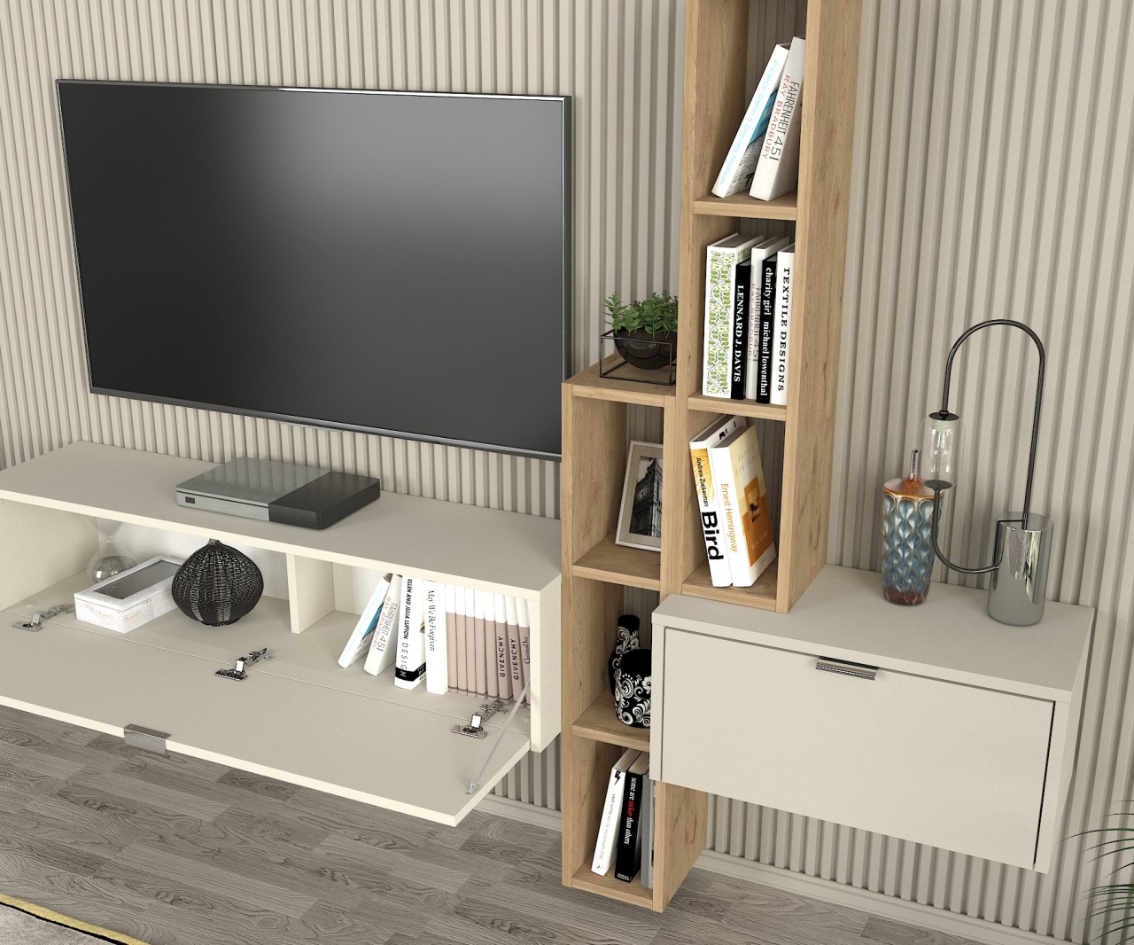 Comoda TV, Premium Look, UnicUtil, Crem - imagine 5