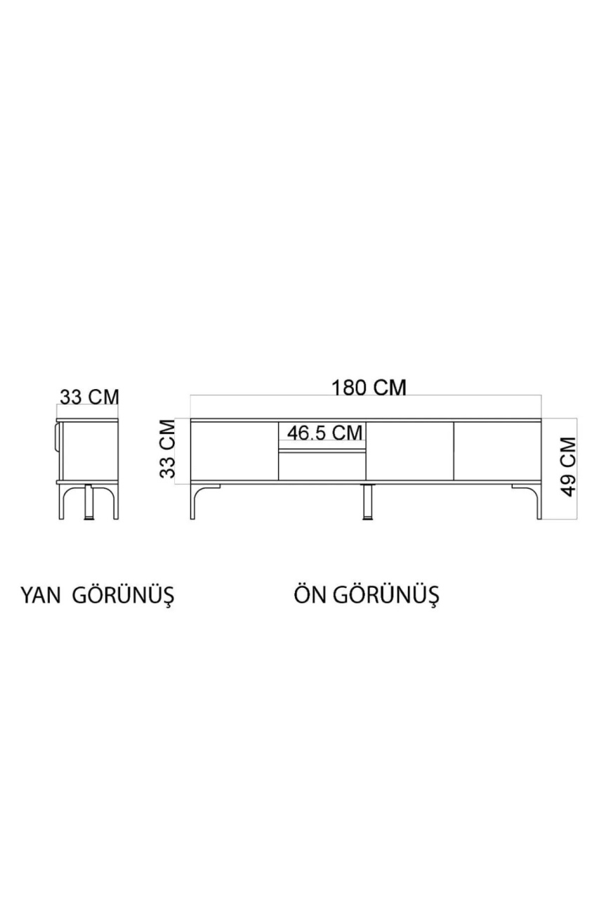 Comoda TV, Tarz White, UnicUtil, Stejar alb,Lățime: 180 cm, Înălțime: 49 cm, Adâncime: 33 cm - view 4