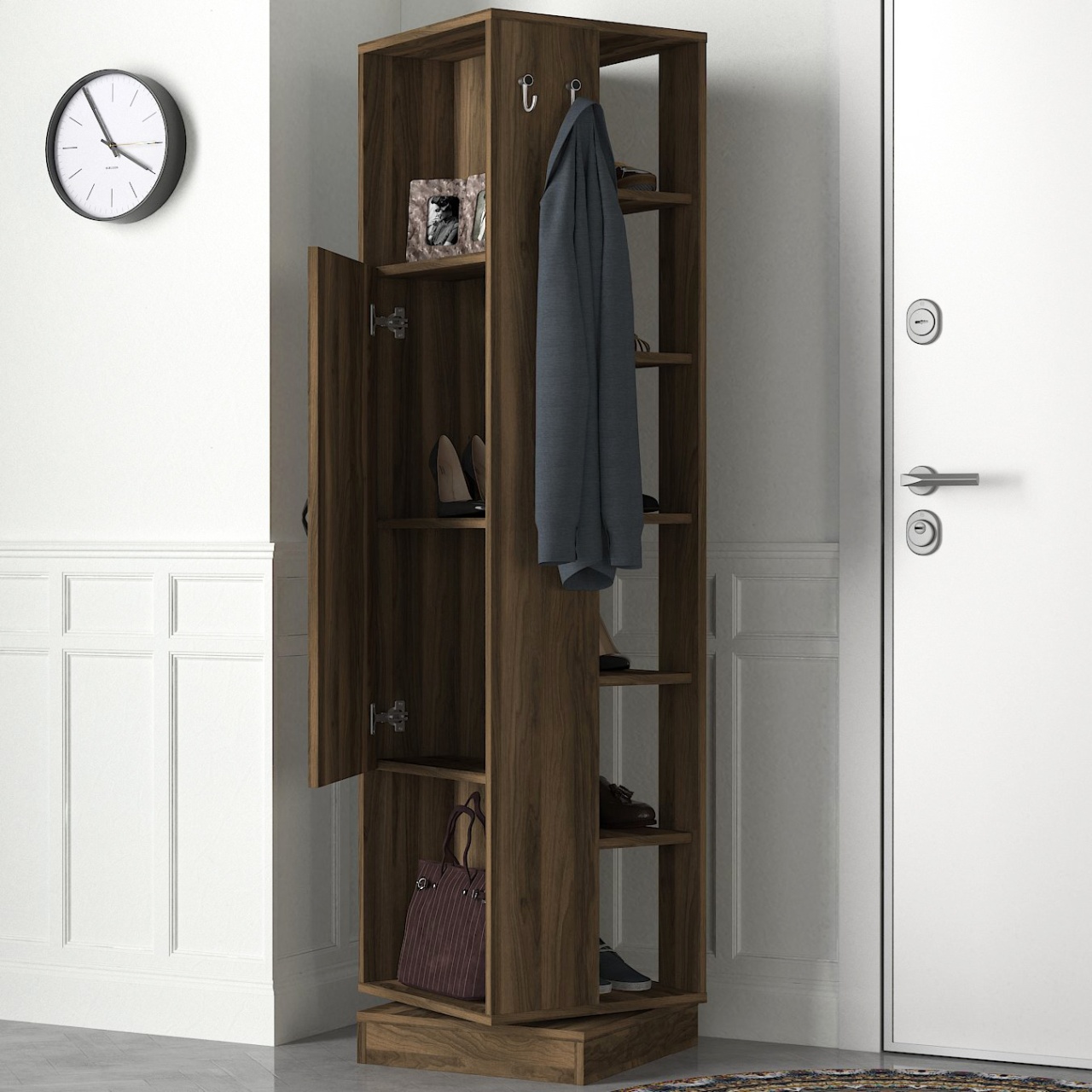 Dulap Hol Rotativ, Bold Turn, UnicUtil, 44.8 x 44.8 x 180 cm, Maro - imagine 4