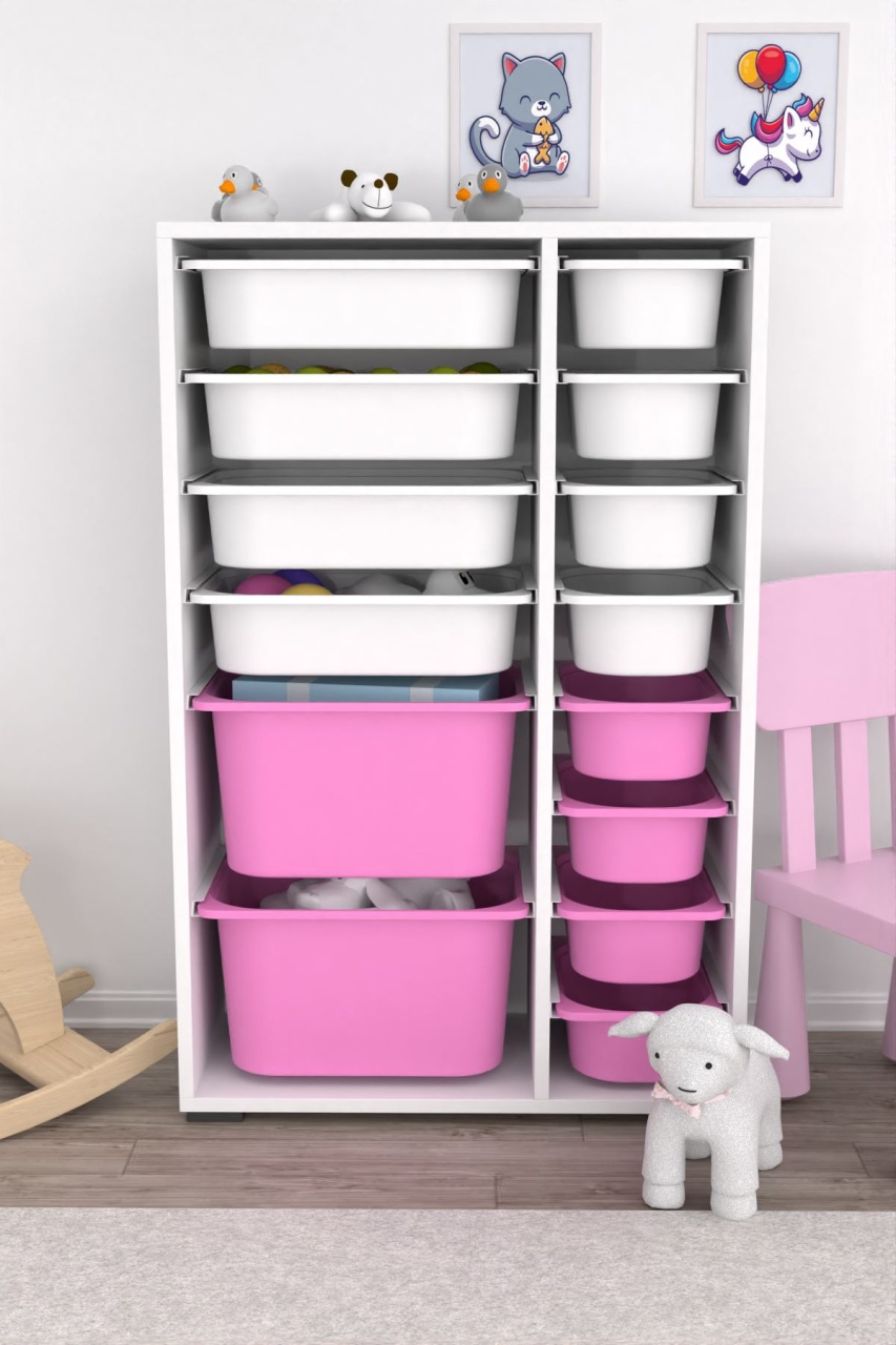 Dulap multifunctional, Breeze thorn, UnicUtil, Culoarea Alb Roz - 1 | YEO