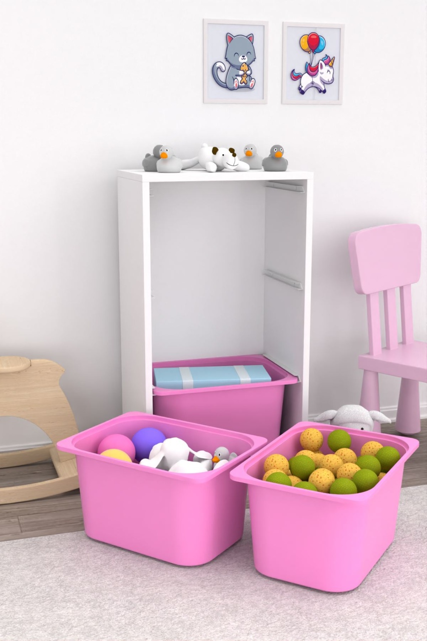 Dulap multifunctional, Drift echo, UnicUtil, Culoarea Alb Roz - 2 | YEO