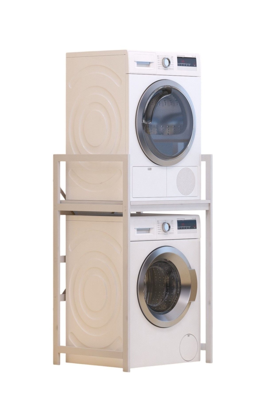 Dulap pentru mașina de spălat, C7 White, UnicUtil, Alb, Lățime: 70 cm, Înălțime: 116 cm, Adâncime: 60 cm - imagine 6