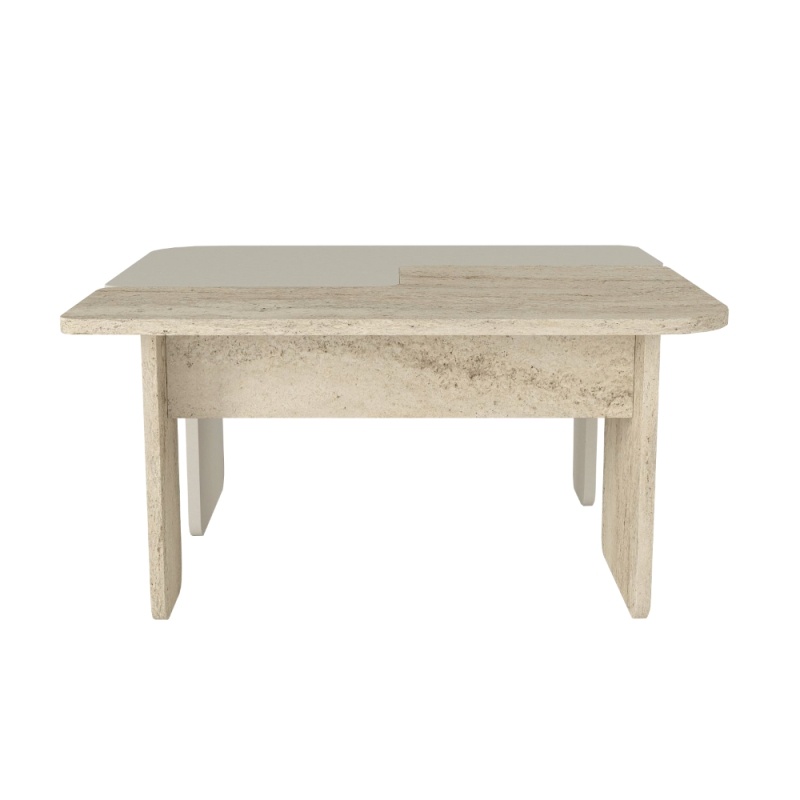 Masă de cafea, Sevilla Sandstone Traverten, UnicUtil, Bej-Travertin - imagine 7
