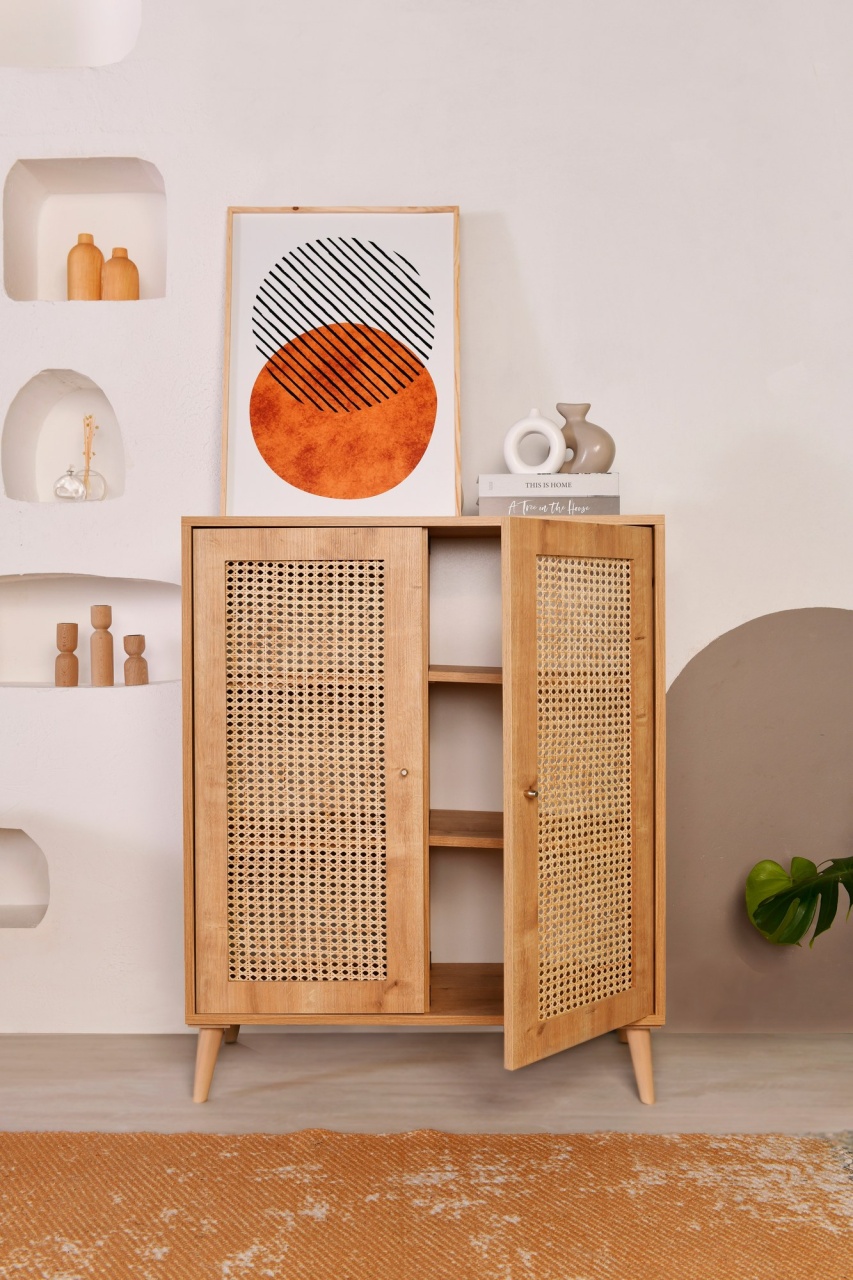 Masa decor, Hazeran Sideboard, UnicUtil, Stejar, Lățime: 40 cm, Lungime: 90 cm, Înălțime: 110 cm - view 6