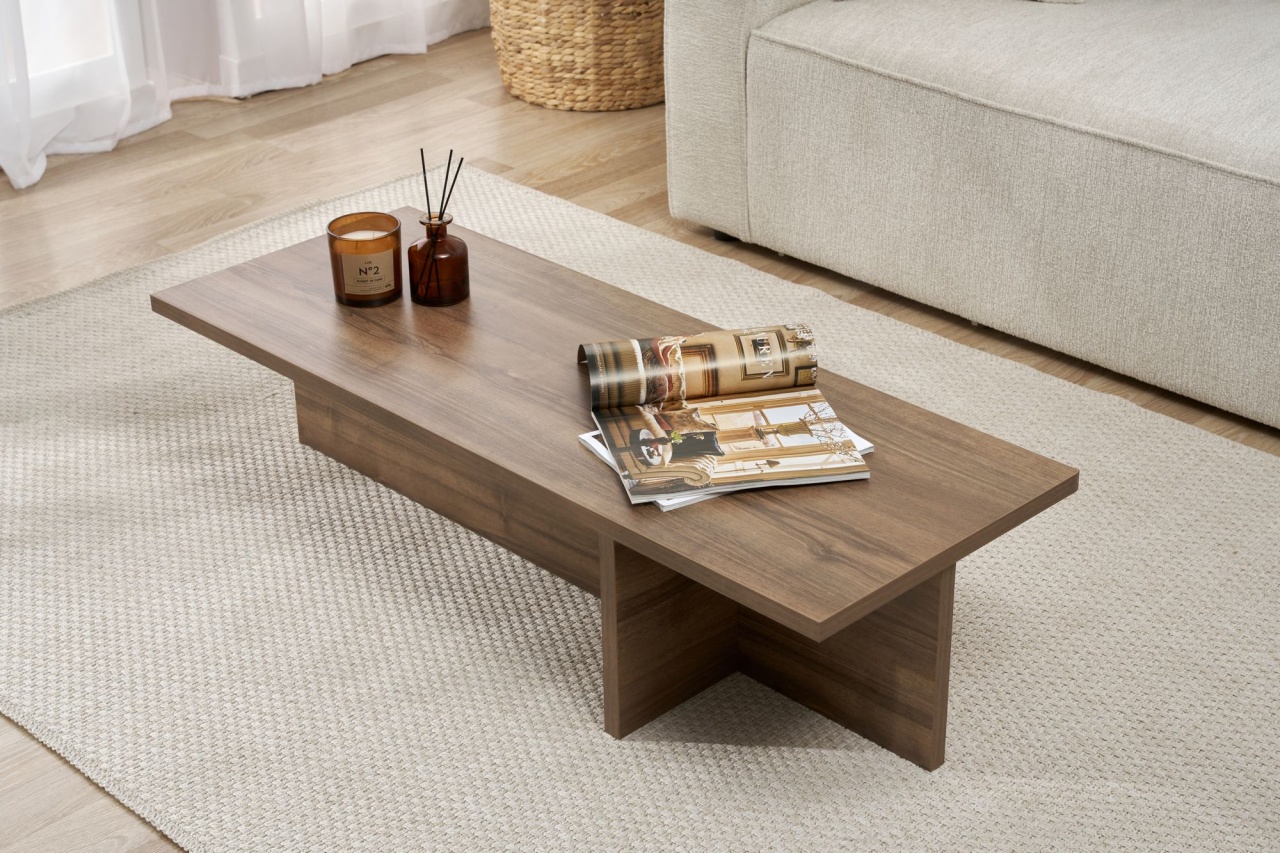 Măsuţă de cafea, Harbor Walnut, UnicUtil, Nuc, Lățime: 120 cm, Înălțime: 30 cm, Adâncime: 45 cm - view 3