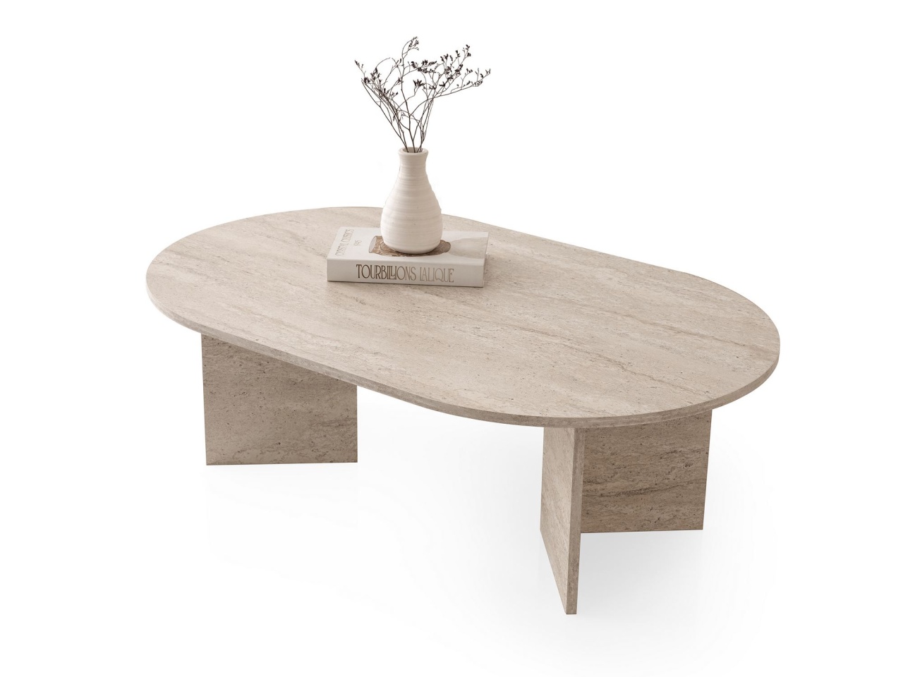Măsuţă de cafea, Oscar 9544, UnicUtil, Travertin, Lățime: 128 cm, Înălțime: 42 cm, Adâncime: 80 cm - view 5