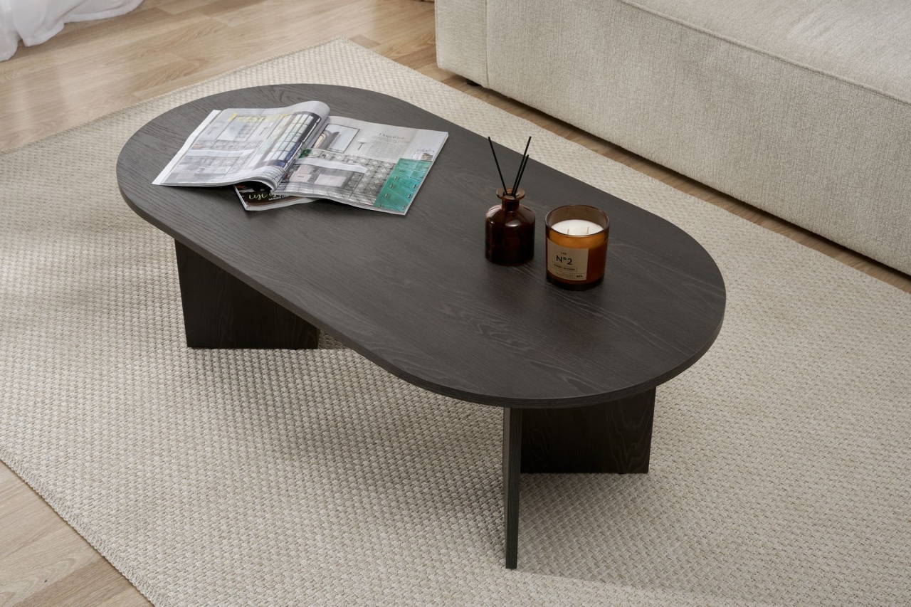 Măsuţă de cafea, Sable Lumiere, UnicUtil, Lumiere Black, Lățime: 119 cm, Înălțime: 40 cm, Adâncime: 60 cm - imagine 7