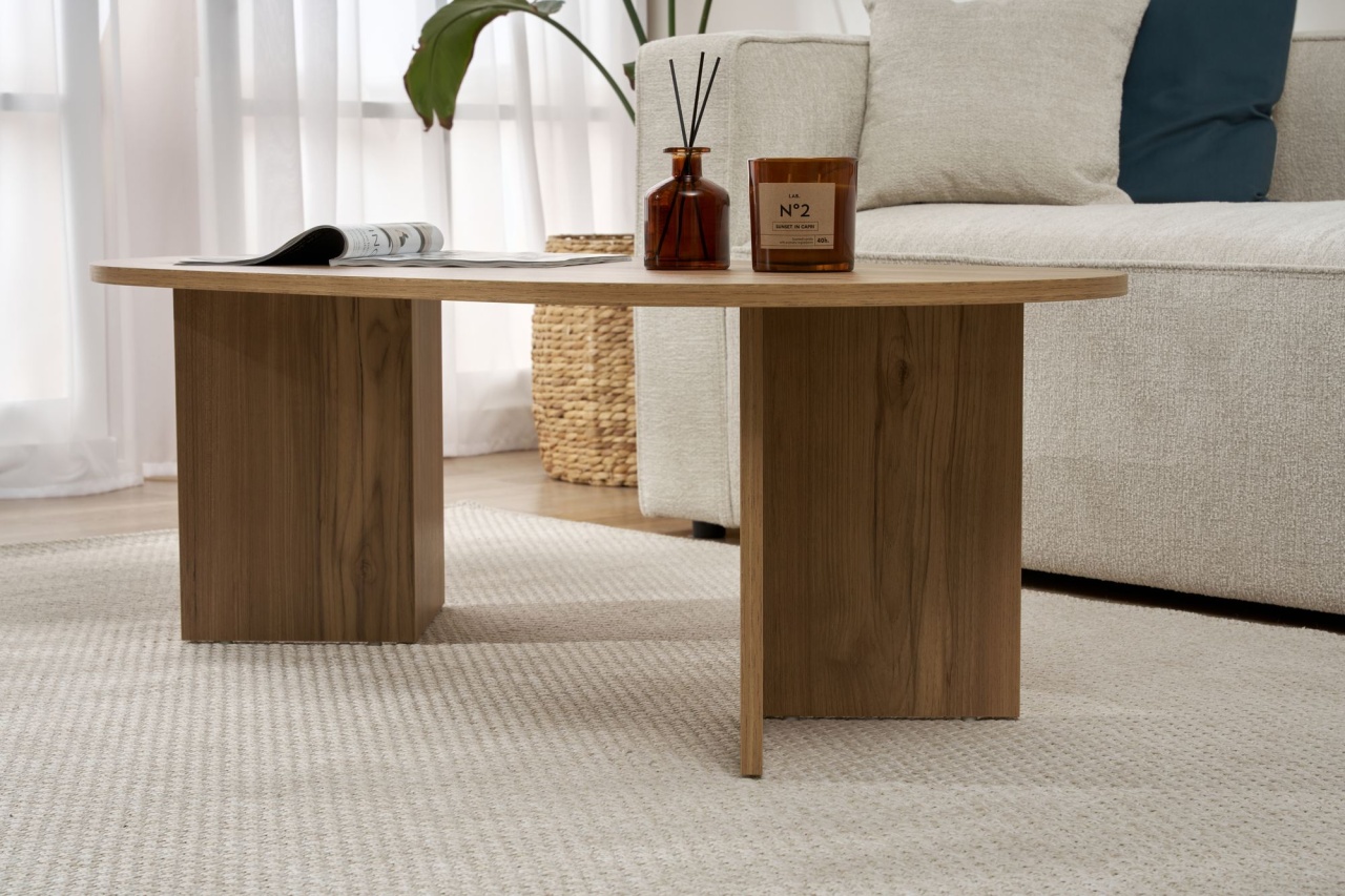 Măsuţă de cafea, Sable Vnt, UnicUtil, Stejar, Lățime: 119 cm, Înălțime: 40 cm, Adâncime: 60 cm - view 8