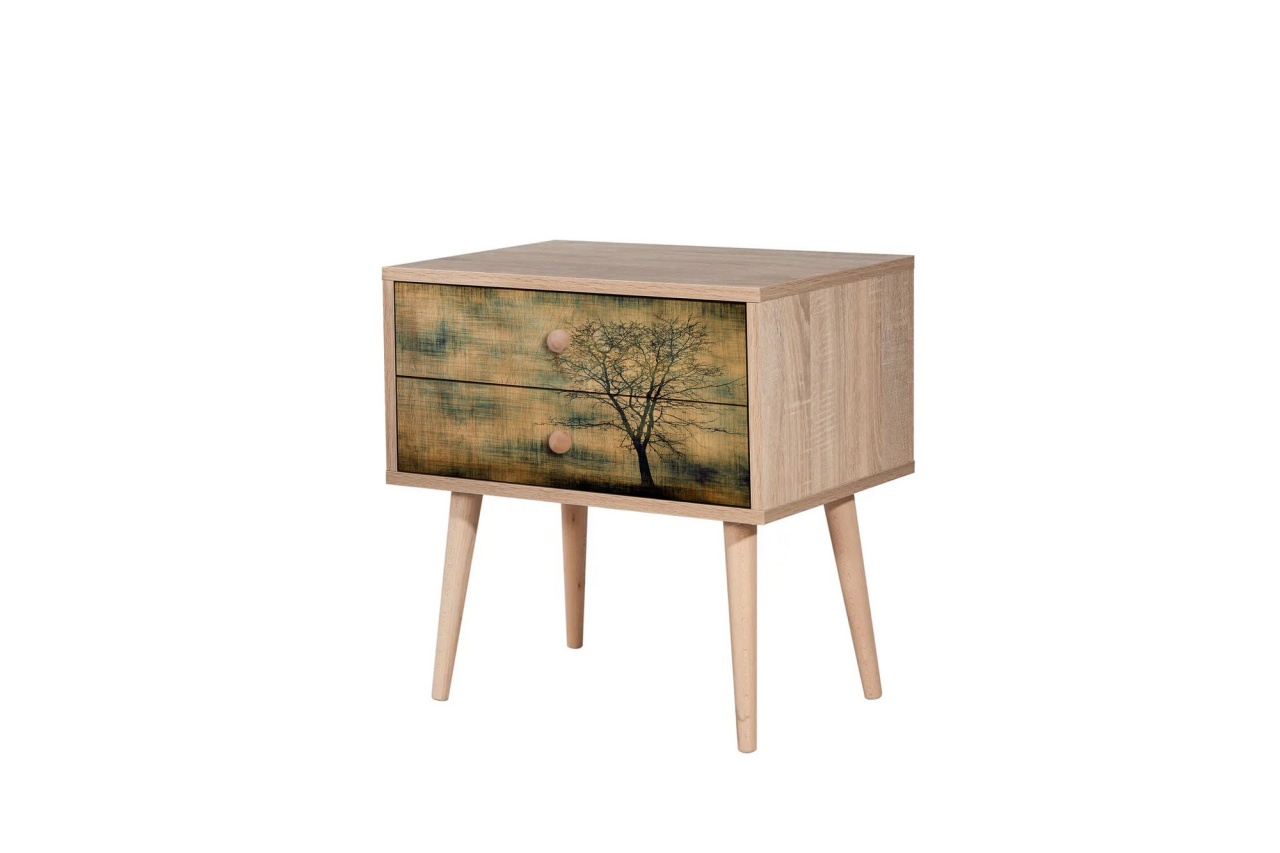 Noptieră, Two 729, UnicUtil, Stejarul Sonoma, Lățime: 60 cm, Înălțime: 61 cm, Adâncime: 40 cm - view 4