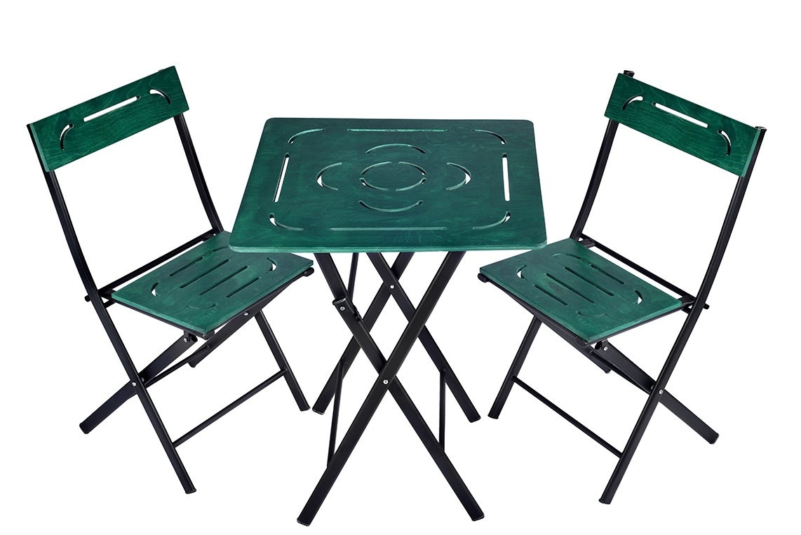 Set Gradina - Masa si Scaune (3 Bucati), Combo ember, UnicUtil, Culoarea Verde Negru - 3 | YEO
